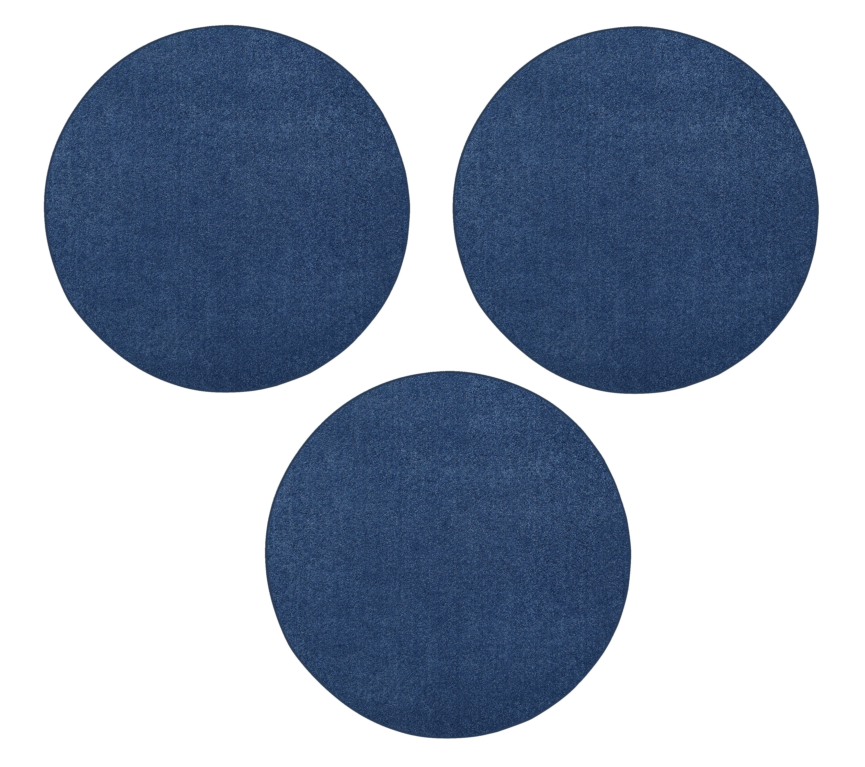 Furnishmyplace Furnish my Place Plush Solid Royal Blue Color Rug Set of ...