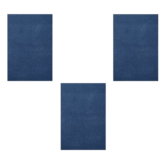 Furnishmyplace Furnish my Place Plush Solid Royal Blue Color Rug Set of Area Rugs Set of 3 - 2'x3'