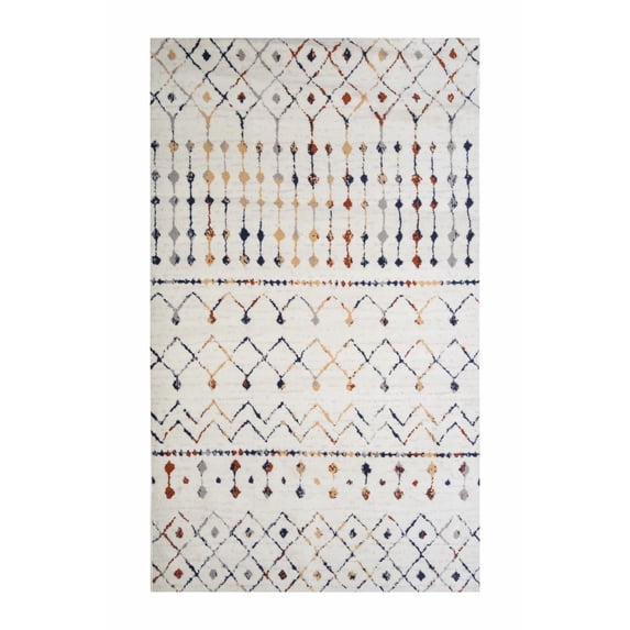 Furnish My Place Moroccan Style Rug - 3 ft. 5 in. x 5 ft. 6 in., Ivory, Rug with Transitional Design