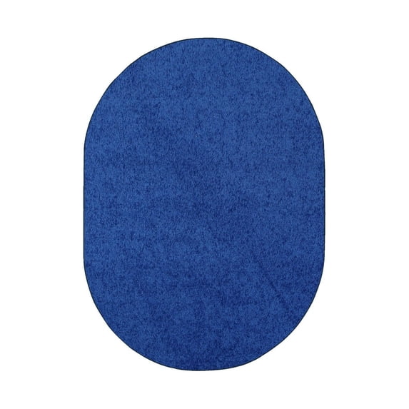 Furnish My Place Neon Blue 4' x 28' Oval Solid Color Rug Made In Usa