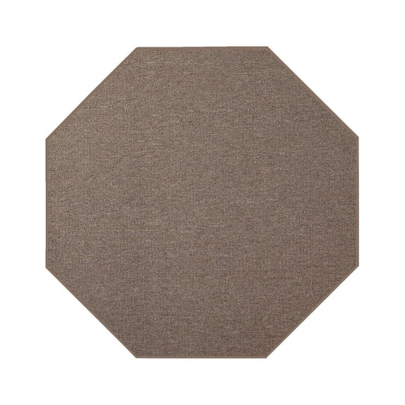 Furnish My Place Neyland Custom Rug - 4 ft., Octagon, Brown, Floor Area Rug for Patio, Garden, Hallway, Living Room