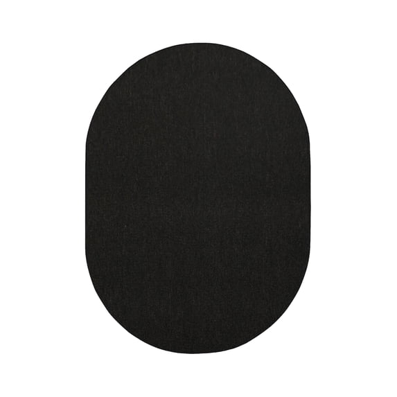 Furnish My Place Neyland Custom Rug - 7 ft. x 9 ft., Oval, Black, Floor Area Rug for Patio, Garden, Hallway, Living Room
