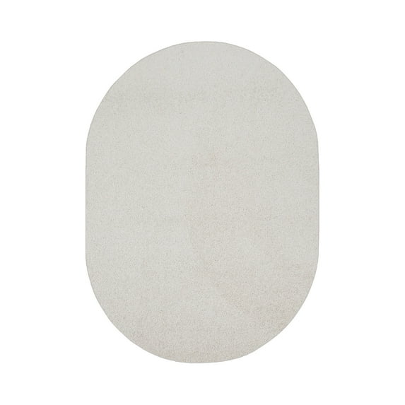 Furnish My Place Off White 4' x 46' Oval Solid Color Rug Made In Usa