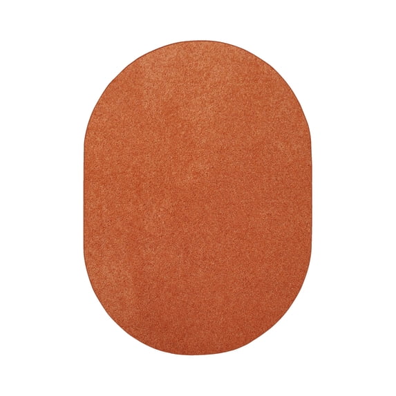 Furnish My Place Orange 2' x 44' Oval Solid Color Rug Made In Usa
