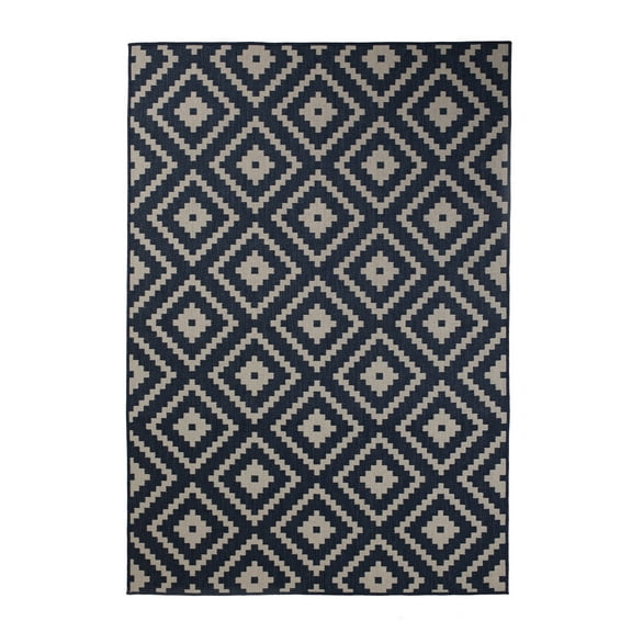 Furnish My Place Outdoor Accent Diamond Rug - 2 ft. x 3 ft., Midnight Blue