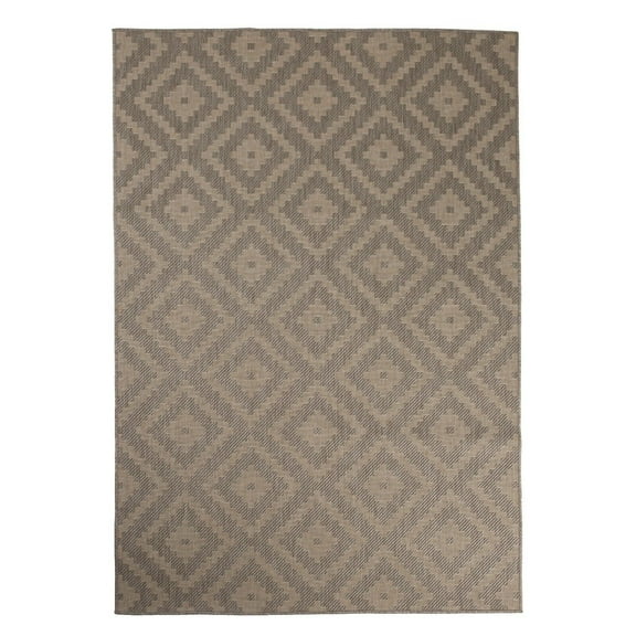 Furnish My Place Outdoor Collection Accent Diamond Rug - 2 ft. x 3 ft. Dove, Moroccan Water Proof Rug for Bedrooms, Gardens, Patio