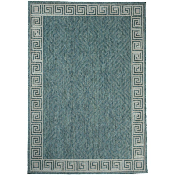 Furnish My Place Outdoor Collection Geometric Area Rug - 2 ft. x 3 ft. Ocean, Contemporary Style Water Proof Rug for Garden, Bedroom, Patio, Balcony