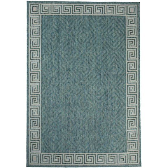 Furnish My Place Outdoor Collection Geometric Area Rug - 2 ft. x 3 ft. Ocean, Contemporary Style Water Proof Rug for Garden, Bedroom, Patio, Balcony