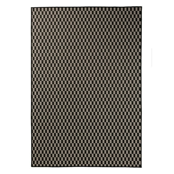 Furnish My Place Outdoor Collection Geometric Rug - 2 ft. x 3 ft. Black, Water Proof Rug for Living Room, Garden, Patio