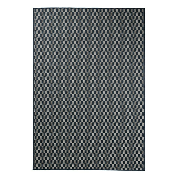 Furnish My Place Outdoor Collection Geometric Rug - 2 ft. x 3 ft. Navy, Water Proof Rug for Living Room, Garden, Patio