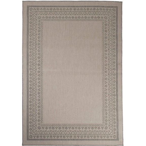 Furnish My Place Outdoor Collection Oriental Accent Rug - 2 ft. x 3 ft. Dove, Water Proof Carpet for Living Room, Dining Room, Hallways