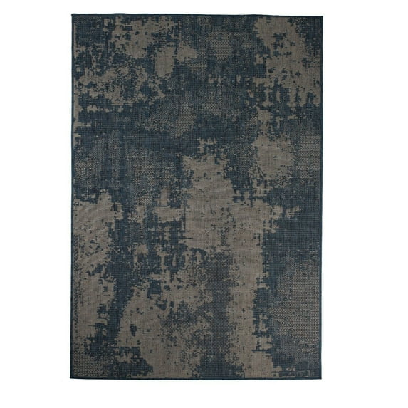 Furnish My Place Outdoor Collection Vintage Faded Rug - 2 ft. x 3 ft. Navy, Bohemian, Water Proof Rug for Patio, Garden, Bedroom
