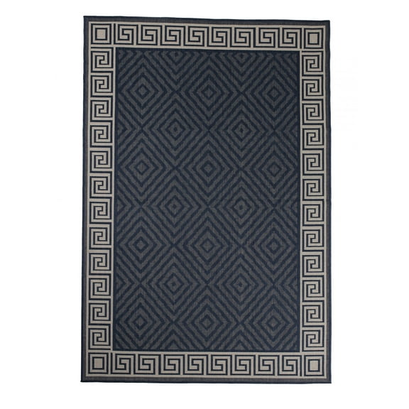 Furnish My Place Outdoor Geometric Rug - 2 ft. x 3 ft., Black