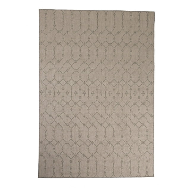 Furnish My Place Outdoor Geometric Rug - 5 ft. 3 in. x 7 ft. 6 in., Dove