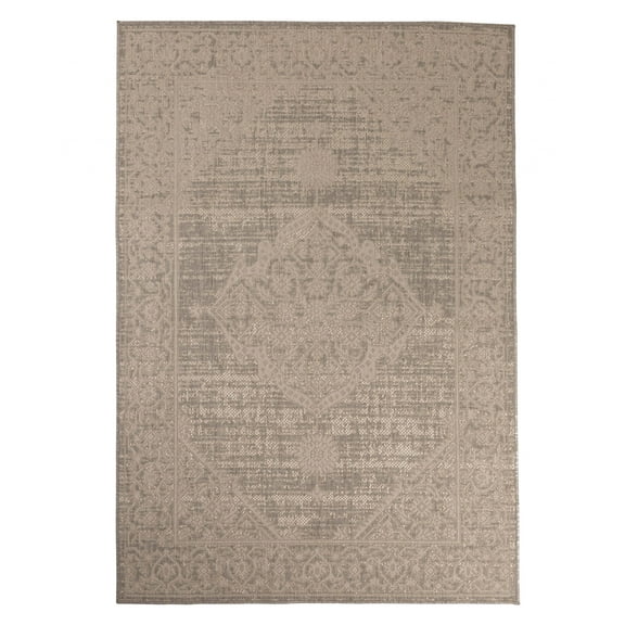 Furnish My Place Outdoor Persian Accent Rug - 5 ft. 3 in. x 7 ft. 6 in., Dove