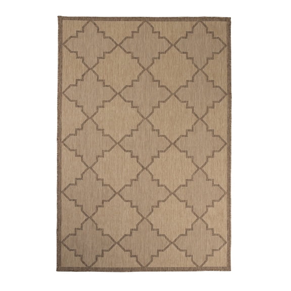 Furnish My Place Outdoor Trellis Diamond Rug - 2 ft. x 3 ft., Neutral