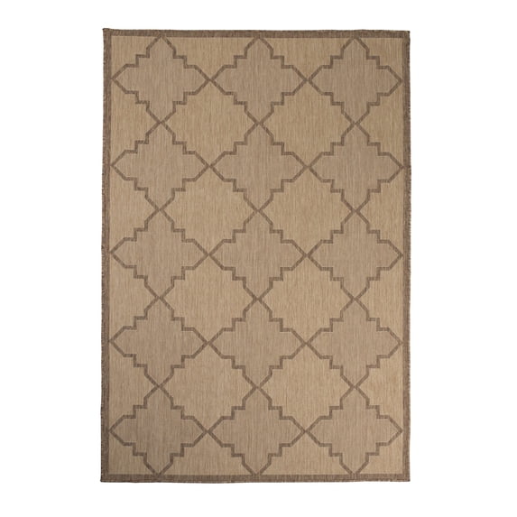 Furnish My Place Outdoor Trellis Diamond Rug - 5 ft. 3 in. x 7 ft. 6 in., Neutral
