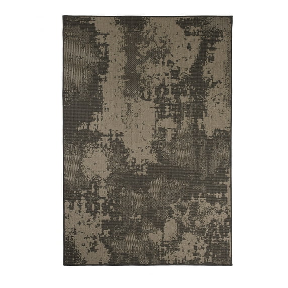 Furnish My Place Outdoor Vintage Faded Rug - 5 ft. 3 in. x 7 ft. 6 in., Charcoal