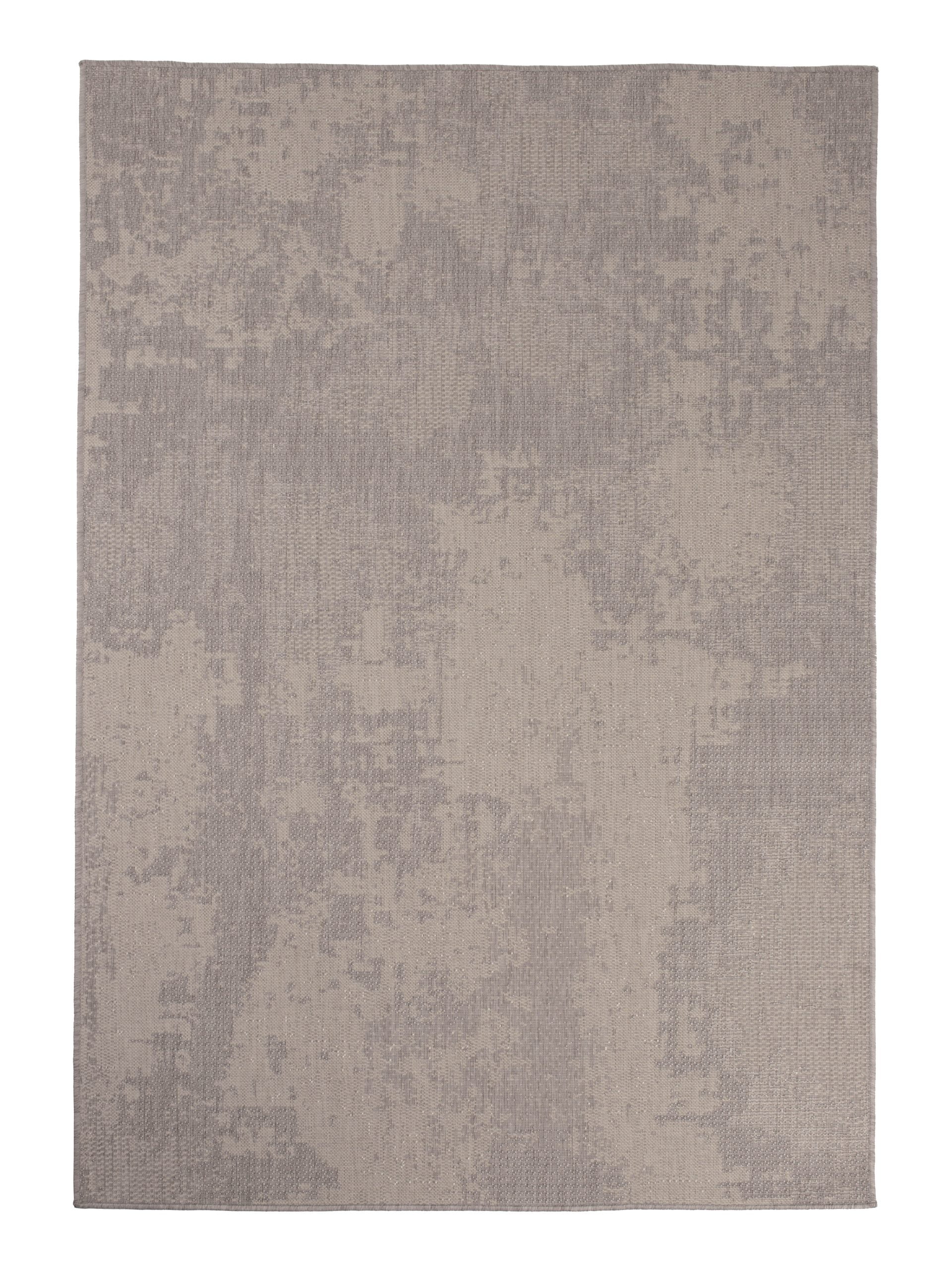 Neutral Brown and Beige Synthetic Flat Woven Rectangular Rug