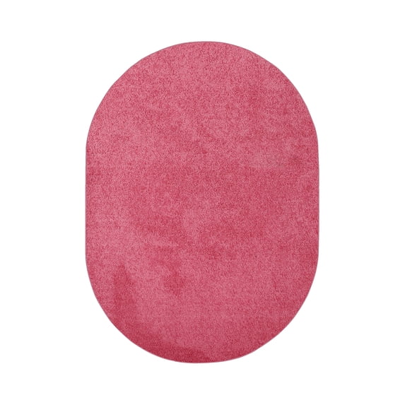 Furnish My Place Pink 2' x 3' Oval Solid Color Rug Made In Usa