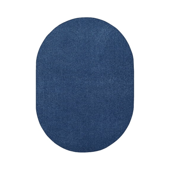 Furnish My Place Royal Blue 2' x 26' Oval Solid Color Rug Made In Usa
