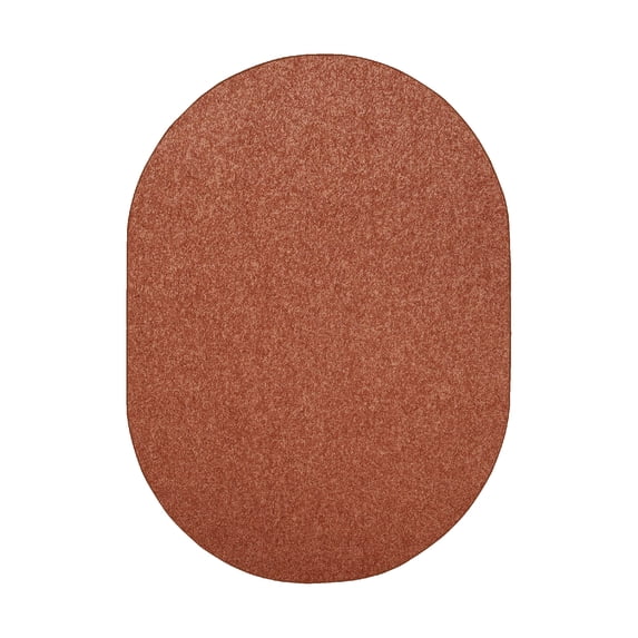 Furnish My Place Rust 2' x 42' Oval Solid Color Rug Made In Usa