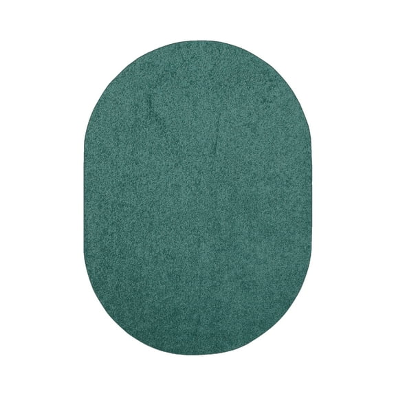 Furnish My Place Teal 2' x 4' Oval Solid Color Rug Made In Usa