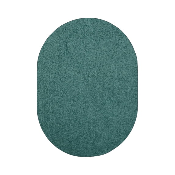 Furnish My Place Teal 3' x 18' Oval Solid Color Rug, Bedroom, Living Room, Machine Made Rug, Made In Usa
