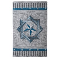 Furnish My Place Texas Star Plush Rug - 5 ft. x 8 ft., Peach Rustic, Novelty Lone Star Rug with Border, Jute Backing