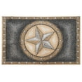 thumbnail image 1 of Furnish My Place Texas Star Rug - 3 ft. 5 in. x 5 ft. 6 in., Grey Rustic, Novelty Lone Star Rug with Border, Jute Backing, Plush, 1 of 12
