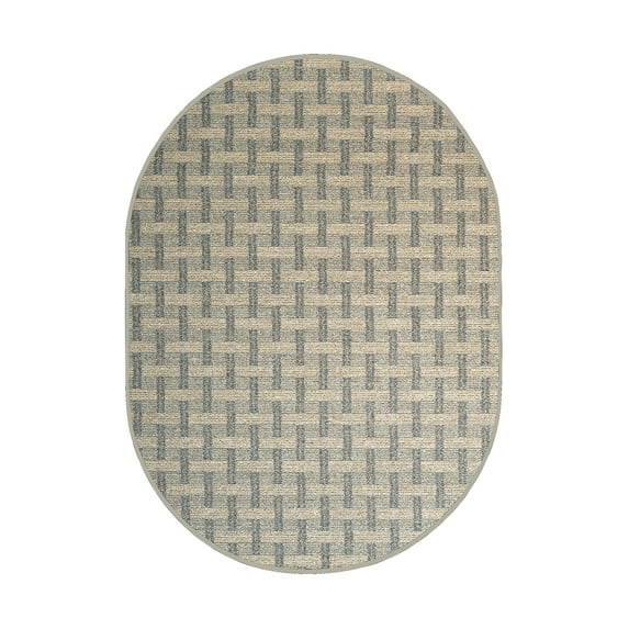 Furnishmyplace Union Indoor/Outdoor Commercial  Color Rug - Beige, Area Rugs 9' x 12' Oval