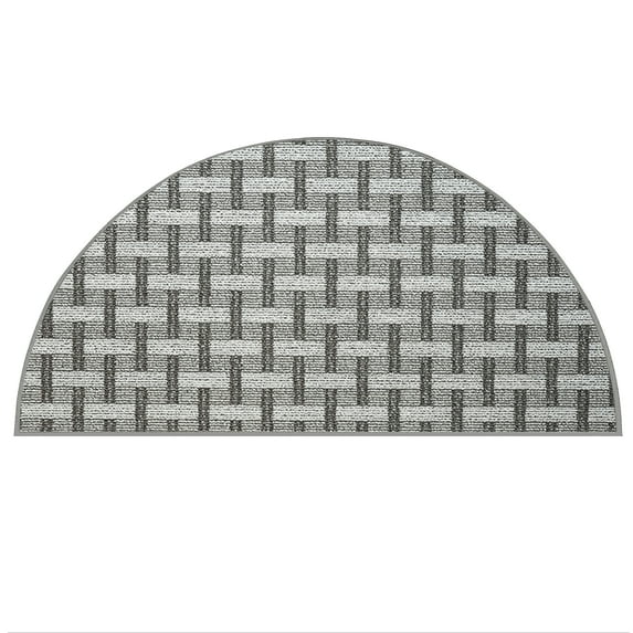 Furnish My Place Union Indoor/Outdoor Commercial Color Rug - Black, 22" x 44" Half Round, Pet and Kids Friendly Rug. Made in USA, HalfRound, Area Rugs Great for Kids, Pets, Event, Wedding