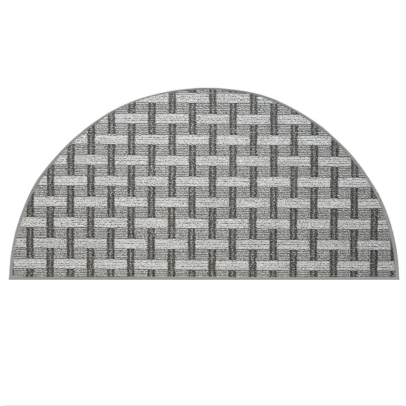 Furnish My Place Union Indoor/Outdoor Commercial Color Rug - Black, 33" x 66" Half Round, Pet and Kids Friendly Rug. Made in USA, HalfRound, Area Rugs Great for Kids, Pets, Event, Wedding