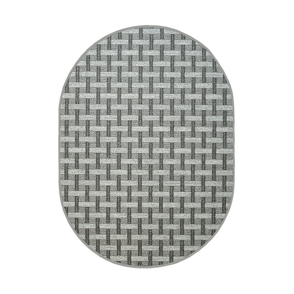 Furnish My Place Union Indoor/Outdoor Commercial Color Rug - Black, 6' x 8' Oval, Pet and Kids Friendly Rug. Made in USA, Oval, Area Rugs Great for Kids, Pets, Event, Wedding
