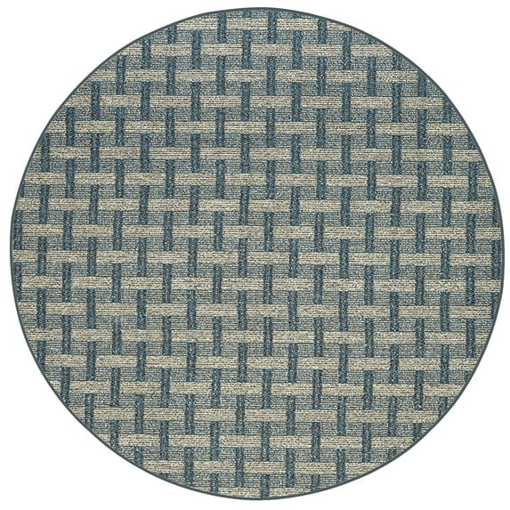 Furnish My Place Union Indoor/Outdoor Commercial Color Rug - Navy, 3' Round, Pet and Kids Friendly Rug. Made in USA, Round, Area Rugs Great for Kids, Pets, Event, Wedding