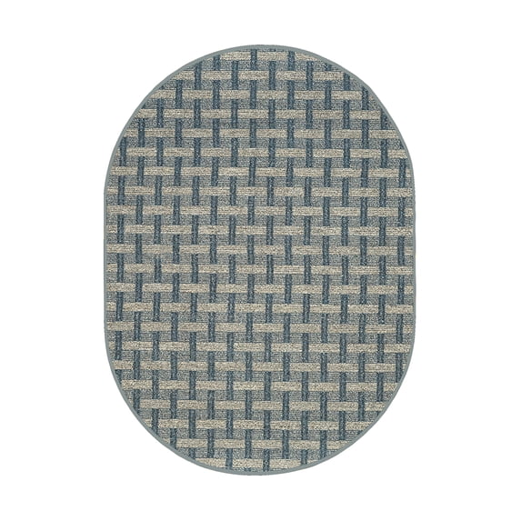 Furnish My Place Union Indoor/Outdoor Commercial Color Rug - Navy, 9' x 12' Oval, Pet and Kids Friendly Rug. Made in USA, Oval, Area Rugs Great for Kids, Pets, Event, Wedding