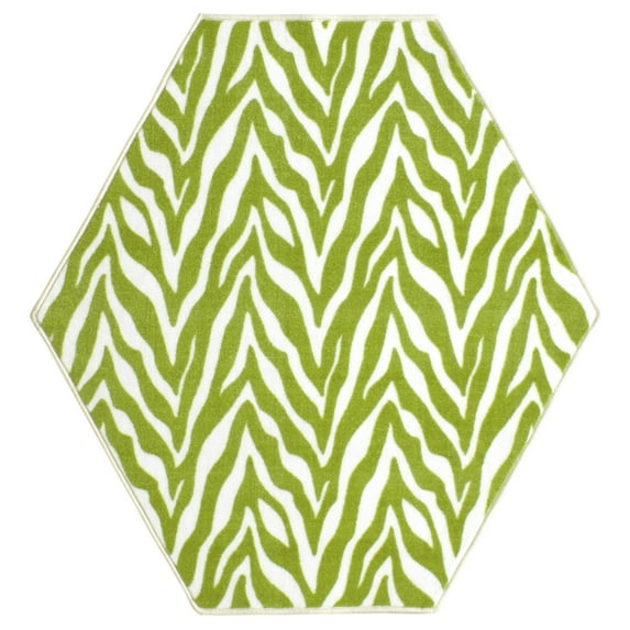 Furnish My Place Zebra Grassland Nomad Area Rug for Living Room, Dining Room, Kitchen, Bedroom, Made in India - 10' Hexagon