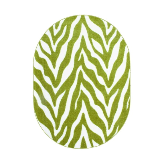 Furnish My Place Zebra Grassland Nomad Area Rug for Living Room, Dining Room, Kitchen, Bedroom, Made in India - 6' x 8' Oval