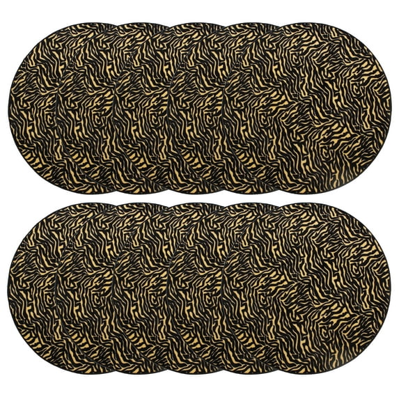 Furnish My Place Zebra Grazer Area Rug, Animal Print Area Rug, Indoor Rug, Pet-Friendly Rug, Home Decor Rug, Perfect for Living Room, 3' Round - Set of 10