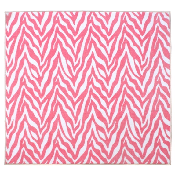 Furnish My Place Zebra Light Pink Area Rug for Living Room, Dining Room, Kitchen, Bedroom, Made in India - 10' x 10'