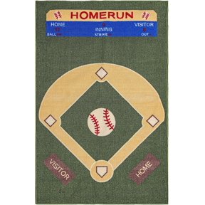 Uiz Merueh Baseball Rug Round,American Sport Area Rug for Men Living ...