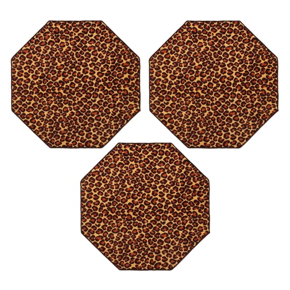 Furnish My Place Cheetah Real Area Rug, Animal Print Area Rug, Indoor Area Rug, Home Decor Rug, Elegant Designed Rug, Pet-Friendly Rug, Animal Inspired Design Rug, 2' Octagon - Set of 3