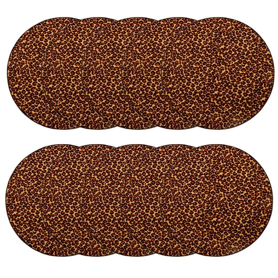 Furnish My Place Cheetah Real Area Rug, Animal Print Area Rug, Indoor Rug, Home Decor Rug, Elegant Designed Rug, Pet-Friendly Rug, Animal Inspired Design Rug, 18" Round - Set of 10