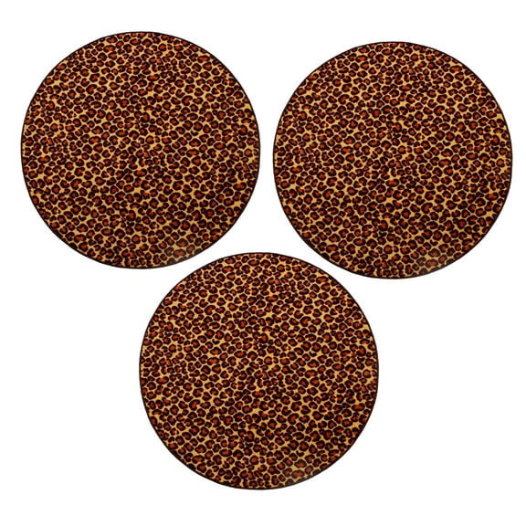Furnish My Place Cheetah Real Area Rug, Animal Print Area Rug, Indoor Rug, Home Decor Rug, Elegant Designed Rug, Pet-Friendly Rug, Animal Inspired Design Rug, 18" Round - Set of 3