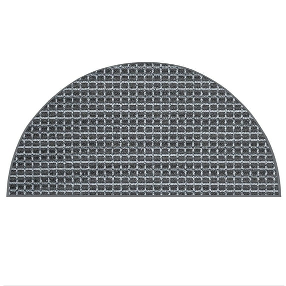 Furnish My Place Corner Indoor/Outdoor Commercial Color Rug - Black, 54" x 108" Half Round, Pet and Kids Friendly Rug. Made in USA, HalfRound, Area Rugs Great for Kids, Pets, Event, Wedding