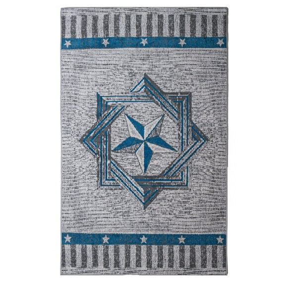 Furnish My Place Indoor Texas Star Rug with Jute Backing - 2 ft. x 4 ft., Multicolor, Novelty Western Décor, Area Rug for Living Room, Bedroom, Hallway, Plush