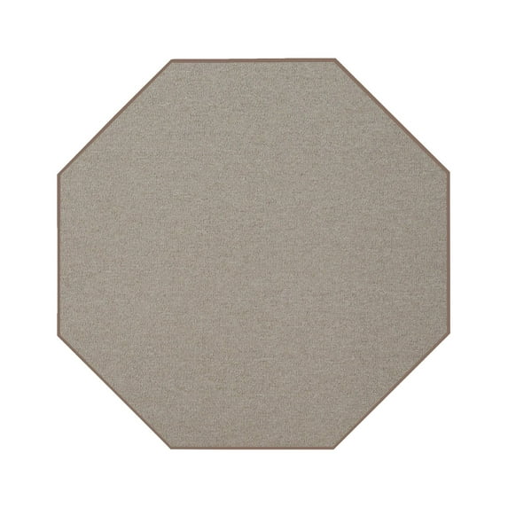 Furnish My Place Modern Indoor/Outdoor Commercial Solid Color Rug - Beige, 4' Octagon, Pet and Kids Friendly Rug. Made in USA, Area Rugs Great for Kids, Pets, Event, Wedding