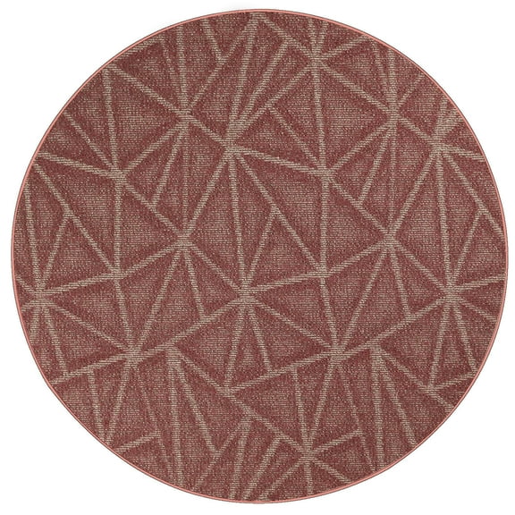 Furnish My Place Modern Indoor/Outdoor Commercial Solid Color Rug - Burgundy, 2' Round, Pet and Kids Friendly Rug. Made in USA, Area Rugs Great for Kids, Pets, Event, Wedding
