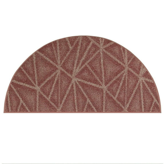 Furnish My Place Modern Indoor/Outdoor Commercial Solid Color Rug - Burgundy, 24" x 48" Half Round, Pet and Kids Friendly Rug. Made in USA, Area Rugs Great for Kids, Pets, Event, Wedding
