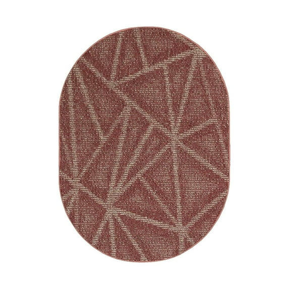 Furnish My Place Modern Indoor/Outdoor Commercial Solid Color Rug - Burgundy, 6' x 8' Oval, Pet and Kids Friendly Rug. Made in USA, Area Rugs Great for Kids, Pets, Event, Wedding
